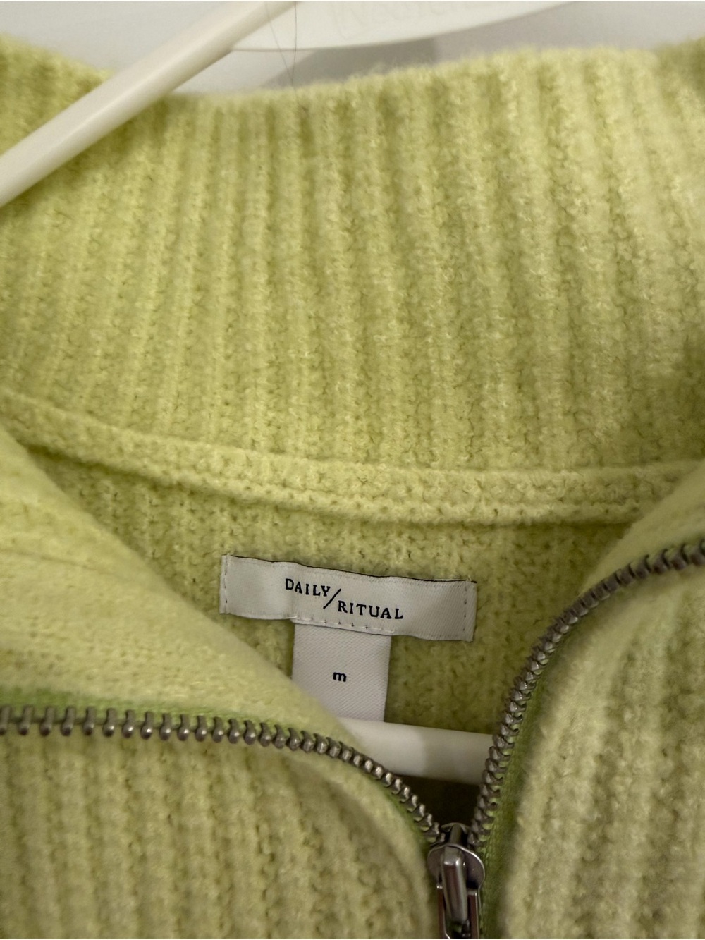 Daily Ritual Neon Zip-Neck Oversized Sweater - Picture 3 of 6